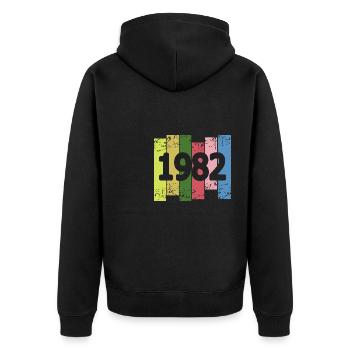Lustig 1982 - Unisex Premium Organic Zip Hoodie - black - Back - Nico (187cm)