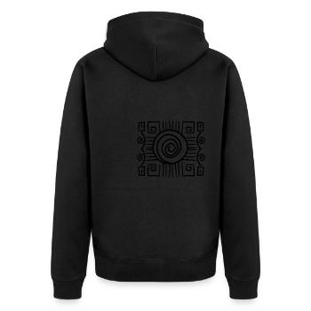 African decoration - Unisex Premium Organic Zip Hoodie - black - Back - Nico (187cm)