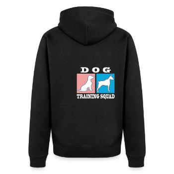 Professioneller Hundetrainer Hundetrainingsteam - Unisex Premium Bio Zip Hoodie - Schwarz - Hinten - Nico (187cm)