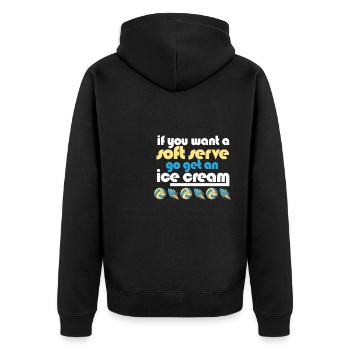 Funny Volleyball If You Want A Soft Serve Go Get - Unisex Premium Bio Zip Hoodie - Schwarz - Hinten - Nico (187cm)