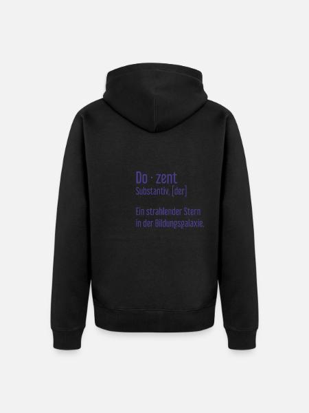 Dozent Dozenten Schule Pädagoge Unterricht - Unisex Premium Bio Zip Hoodie - Schwarz