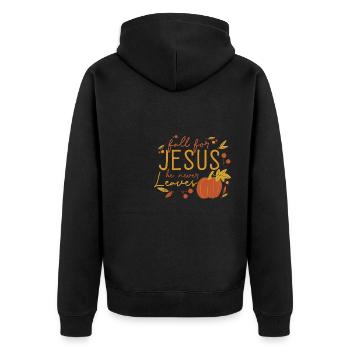 Tomber amoureux de Jésus croyant chrétien religieux - Veste à capuche bio Premium Unisexe - noir - Dos - Nico (187cm)