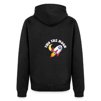 Astronaut Two The Moon Outer Space 2nd Birthday - Unisex Premium Bio Zip Hoodie - Schwarz - Hinten - Nico (187cm)