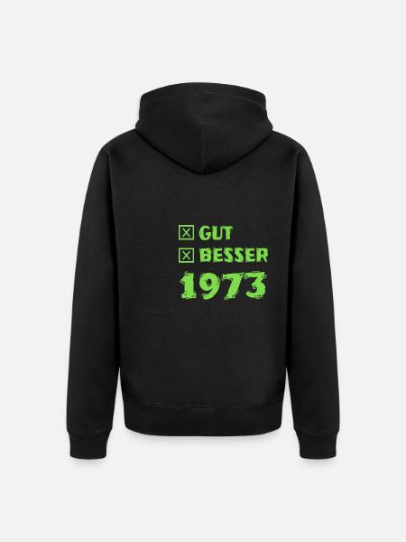 Besser 1973 - Unisex Premium Bio Zip Hoodie - Schwarz