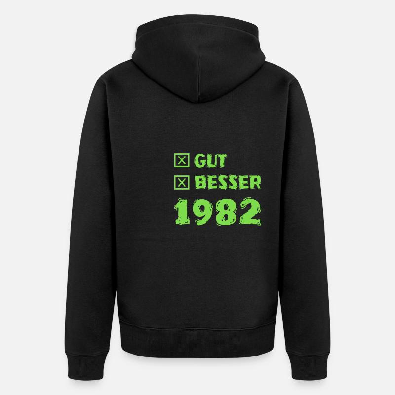1982 - Unisex Premium Bio Zip Hoodie - Schwarz
