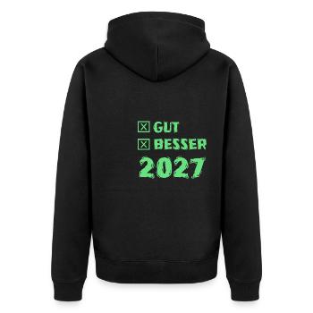 2027 - Veste à capuche bio Premium Unisexe - noir - Dos - Nico (187cm)