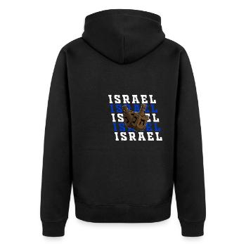 Dreidel Tradition Spiel Isreal Chanukka Juden - Unisex Premium Bio Zip Hoodie - Schwarz - Hinten - Nico (187cm)