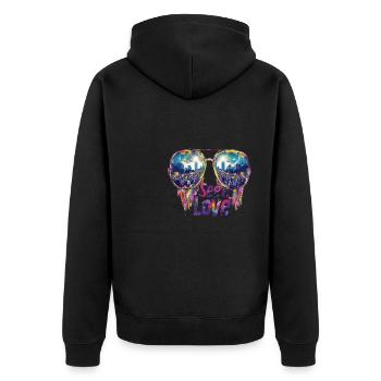 Voir avec amour l’égalité fierté Design - Veste à capuche bio Premium Unisexe - noir - Dos - Nico (187cm)