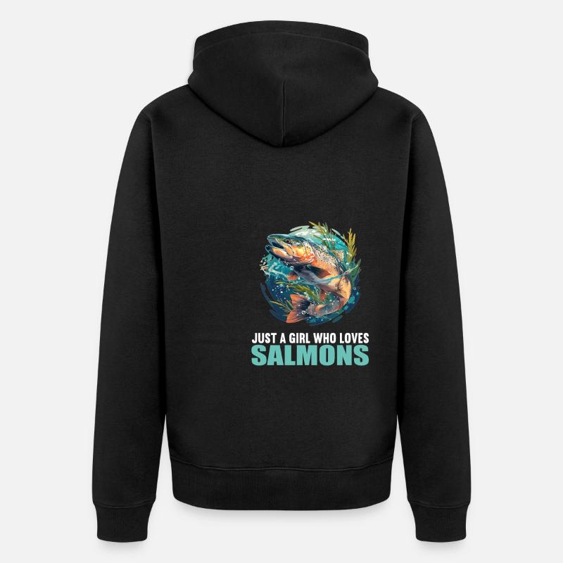 Saumon Saumon - Veste à capuche bio Premium Unisexe - noir