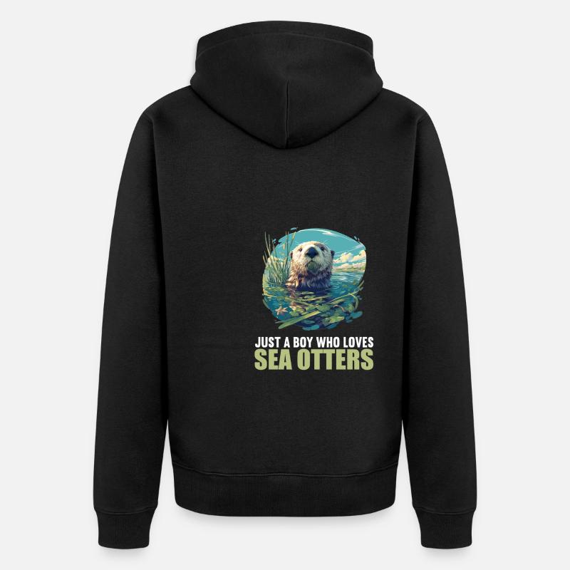 Loutre de mer - Veste à capuche bio Premium Unisexe - noir