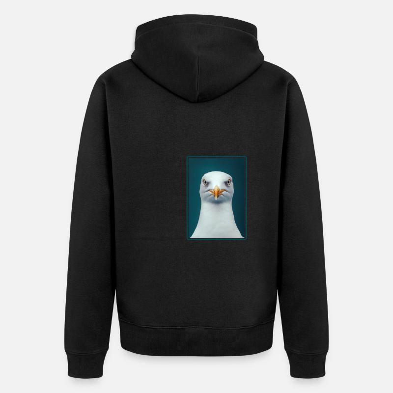 Möwen Möwe - Unisex Premium Bio Zip Hoodie - Schwarz