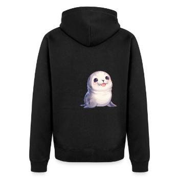 Seals, Seal - Unisex Premium Organic Zip Hoodie - black - Back - Nico (187cm)