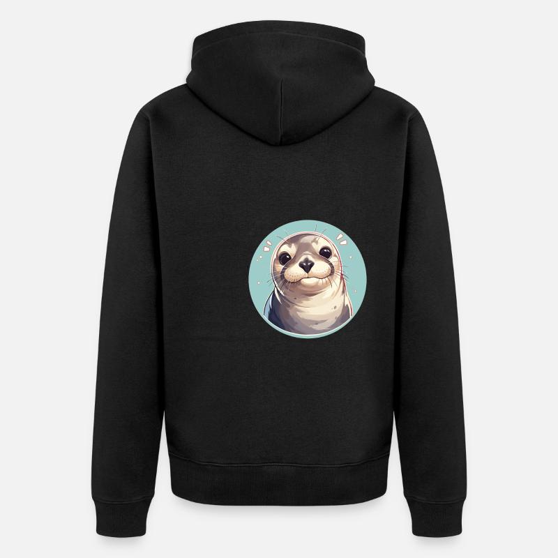 Joints, Phoque - Veste à capuche bio Premium Unisexe - noir