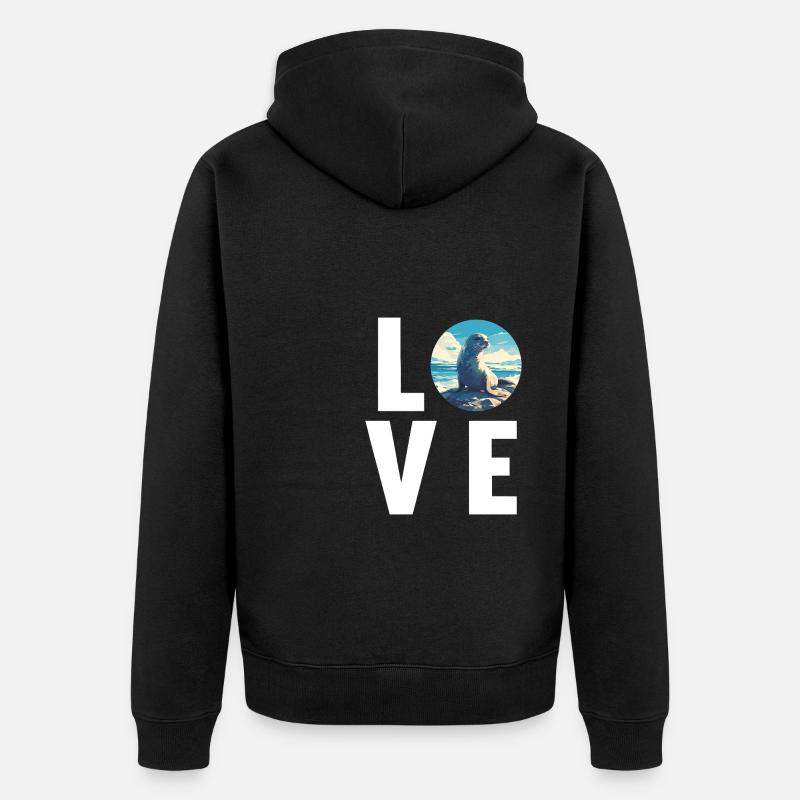 Joints, Phoque - Veste à capuche bio Premium Unisexe - noir