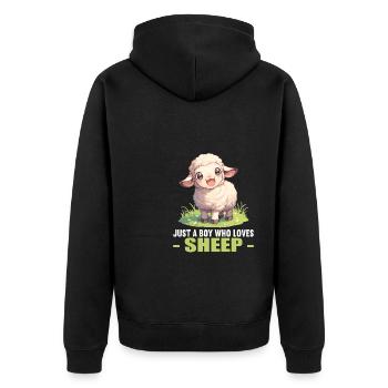 Sheep Sheep - Unisex Premium Organic Zip Hoodie - black - Back - Nico (187cm)
