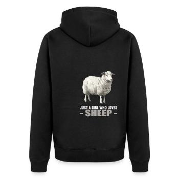 Sheep Sheep - Unisex Premium Organic Zip Hoodie - black - Back - Nico (187cm)
