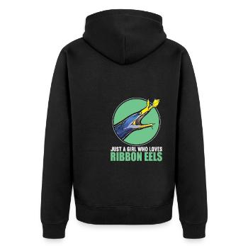 Nasal Moray Eel Ghost Moray - Unisex Premium Organic Zip Hoodie - black - Back - Nico (187cm)