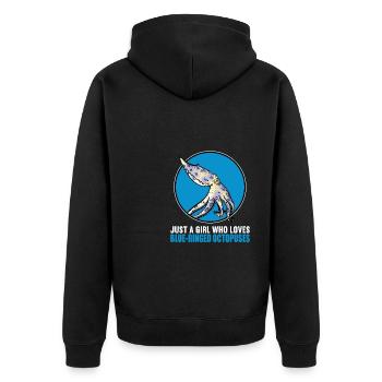 Blue Ringed Octopus Blaugeringelter Krake - Unisex Premium Organic Zip Hoodie - black - Back - Nico (187cm)