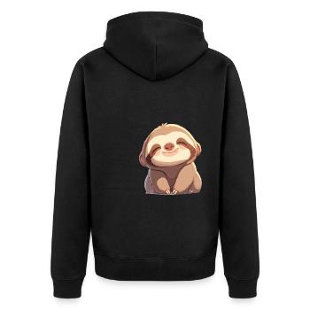 Sloths Sloth - Unisex Premium Organic Zip Hoodie - black - Back - Nico (187cm)