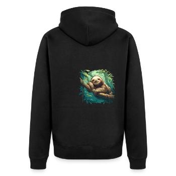 Sloths Sloth - Unisex Premium Organic Zip Hoodie - black - Back - Nico (187cm)