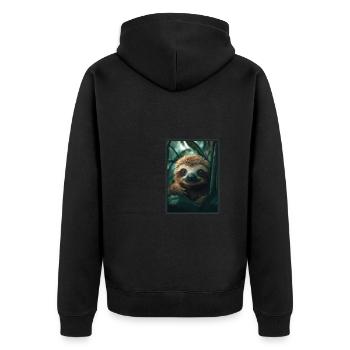 Sloths Sloth - Unisex Premium Organic Zip Hoodie - black - Back - Nico (187cm)