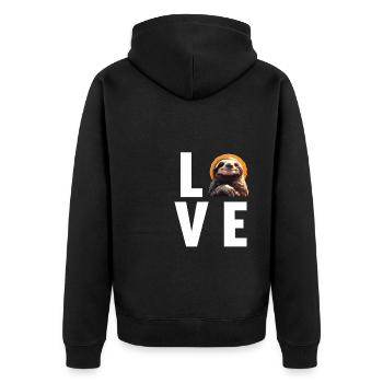 Sloths Sloth - Unisex Premium Organic Zip Hoodie - black - Back - Nico (187cm)