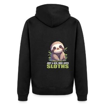 Sloths Sloth - Unisex Premium Organic Zip Hoodie - black - Back - Nico (187cm)