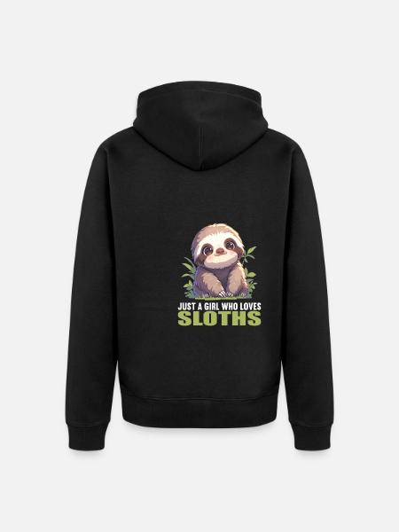 Sloths Sloth - Unisex Premium Organic Zip Hoodie - black