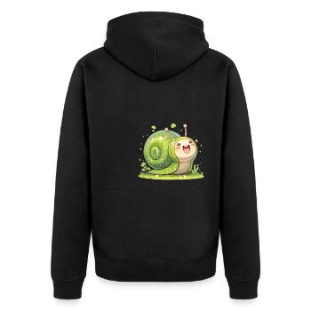 Schnecken Schnecke - Unisex Premium Bio Zip Hoodie - Schwarz - Hinten - Nico (187cm)