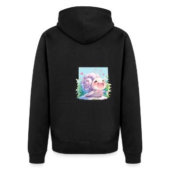 Schnecken Schnecke - Unisex Premium Bio Zip Hoodie - Schwarz - Hinten - Nico (187cm)
