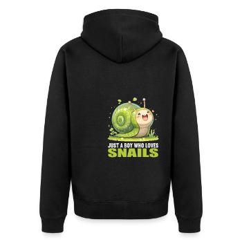 Schnecken Schnecke - Unisex Premium Bio Zip Hoodie - Schwarz - Hinten - Nico (187cm)