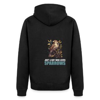 Moineaux Moineau - Veste à capuche bio Premium Unisexe - noir - Dos - Nico (187cm)
