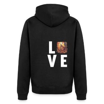 Squirrel - Unisex Premium Organic Zip Hoodie - black - Back - Nico (187cm)