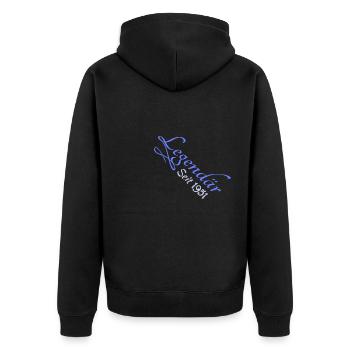 Witzig 1951 - Unisex Premium Bio Zip Hoodie - Schwarz - Hinten - Nico (187cm)