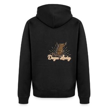 Nagetier Degu Haustier Spruch Geschenk Maus - Unisex Premium Bio Zip Hoodie - Schwarz - Hinten - Nico (187cm)