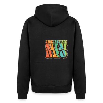 Just Let Me Stim Bro Autism Awareness Love - Unisex Premium Bio Zip Hoodie - Schwarz - Hinten - Nico (187cm)