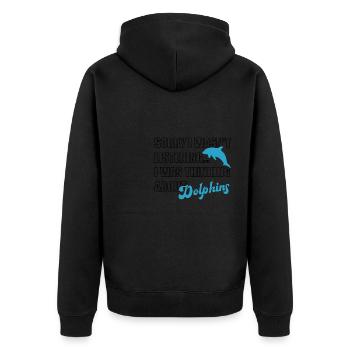 Mignon dauphins drôle Citation Animal marin Océan - Veste à capuche bio Premium Unisexe - noir - Dos - Nico (187cm)