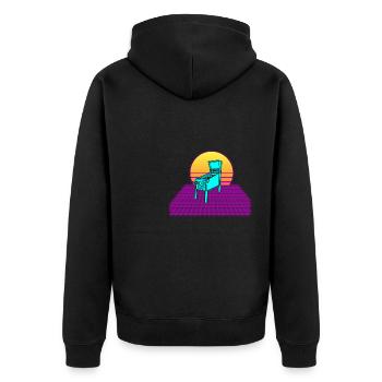 Pinball Machine Retro Vintage Arcade Spiel Liebhab - Unisex Premium Bio Zip Hoodie - Schwarz - Hinten - Nico (187cm)