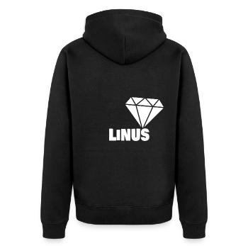 Noble Linus - Unisex Premium Organic Zip Hoodie - black - Back - Nico (187cm)