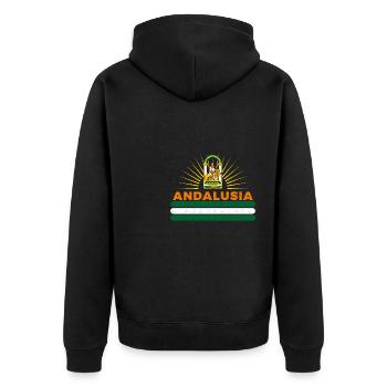Andalusien autonome Gemeinschaft Spanien - Unisex Premium Bio Zip Hoodie - Schwarz - Hinten - Nico (187cm)