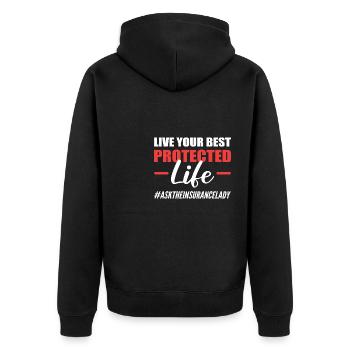 Schutz des Lebens Verkaufsagent Geschenk - Unisex Premium Bio Zip Hoodie - Schwarz - Hinten - Nico (187cm)