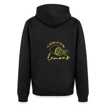Eating Lemons Summer Lemonade Citrus - Unisex Premium Organic Zip Hoodie - black - Back - Nico (187cm)