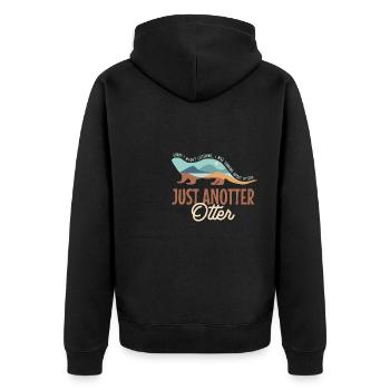 Une loutre, un dicton ironique : animal de la - Veste à capuche bio Premium Unisexe - noir - Dos - Nico (187cm)