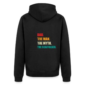 Gerüstbauer vatertag baustellen gerüst installiert - Unisex Premium Bio Zip Hoodie - Schwarz - Hinten - Nico (187cm)
