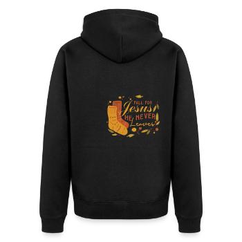 Tomber amoureux de Jésus Religieux Chrétien Croyant Amour - Veste à capuche bio Premium Unisexe - noir - Dos - Nico (187cm)