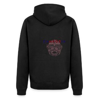 Cambodia Khmer Asia Travel Kampuchea - Unisex Premium Organic Zip Hoodie - black - Back - Nico (187cm)