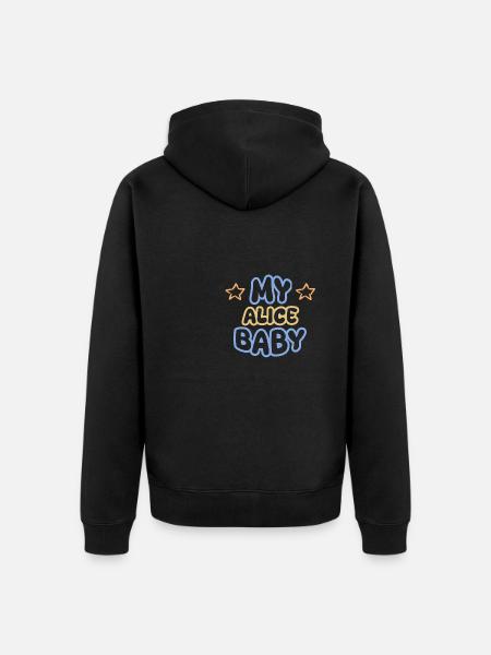 First name Alice - Unisex Premium Organic Zip Hoodie - black