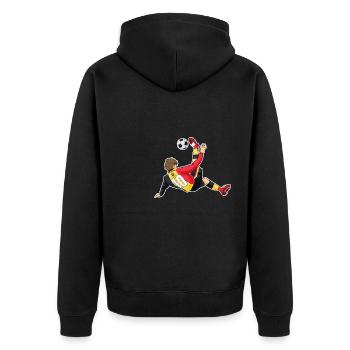 Équipe de Belgique de football I Football Belgique - Veste à capuche bio Premium Unisexe - noir - Dos - Nico (187cm)