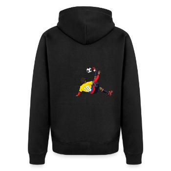 Ecuadorian National Soccer Team I Football Ecuador - Unisex Premium Bio Zip Hoodie - Schwarz - Hinten - Nico (187cm)
