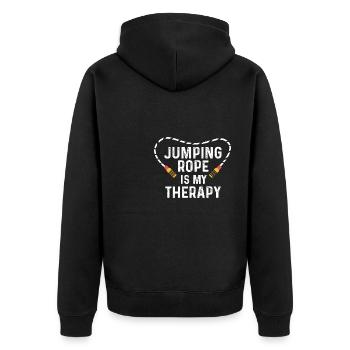 My Therapy Gym Gift - Unisex Premium Organic Zip Hoodie - black - Back - Nico (187cm)